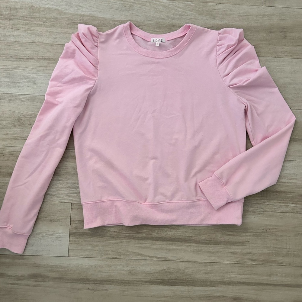 TCEC Light Pink Ruffle Sleeve Sweatshirt